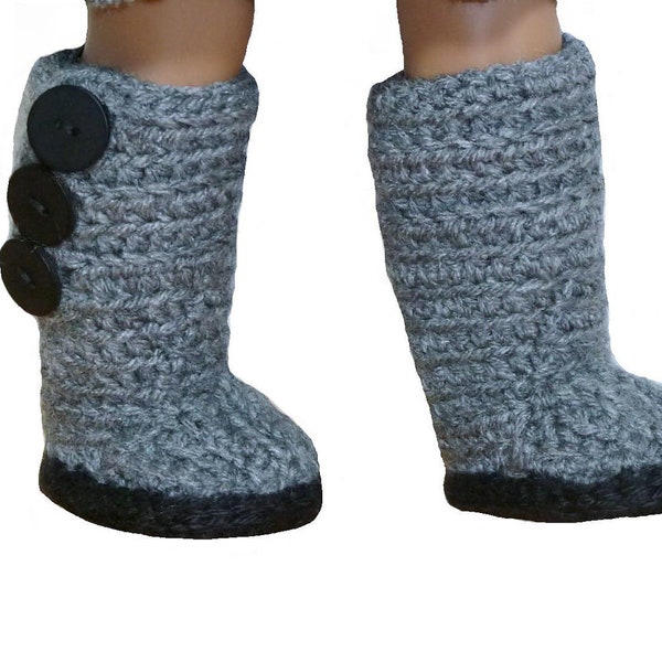 CROCHET PATTERN - Mini Sweater Boots for American Girl Doll - Doll Boots Crochet Pattern - Ugg Sweater Boots for American Girl Dolls