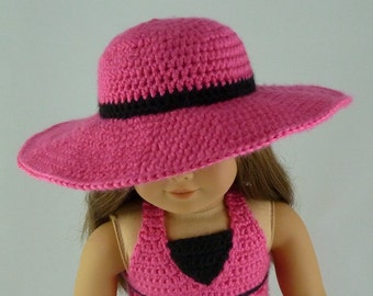 Crochet Doll Hat Pattern, American Girl Doll Crochet Patterns, 18 inch Doll Hat Crochet Pattern, Crochet American Girl Doll Clothes Patterns