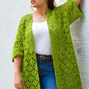 Crochet Kimono Pattern, Crochet Summer Cardigan Pattern, Plus Size Crochet Pattern, Kimono Cardigan Crochet Pattern, Easy Crochet Pattern image 6