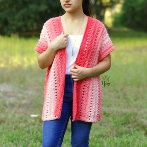 Kimono Knitting Pattern, Plus Size Knitting Pattern, Summer Cardigan Knitting Pattern Easy Knitting Pattern Kimono Cardigan Knitting Pattern image 1