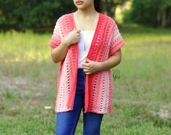 Summer Cardigan Knitting Pattern, Plus Size Knitting Pattern, Easy Knitting Pattern, Knitting Patterns for Women, Beginner Knitting Pattern