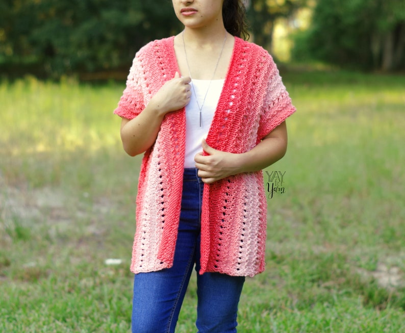 Kimono Knitting Pattern, Plus Size Knitting Pattern, Summer Cardigan Knitting Pattern Easy Knitting Pattern Kimono Cardigan Knitting Pattern image 1