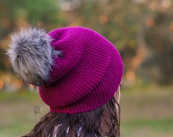 Easy Slouchy Beanie Pattern, Slouchy Hat Knitting Pattern, Knitted Slouch Hat Pattern, Winter Hat Knitting Pattern Beginner Knitting Pattern