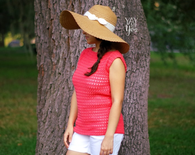 Easy Summer Tee - Women's Top PDF Crochet Pattern & Video Tutorial