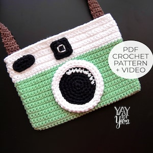 Crochet Camera Bag Pattern, Crochet Camera Pattern, Crochet Camera Purse Pattern, Crochet Instagram Purse Pattern, Crochet Polaroid Camera