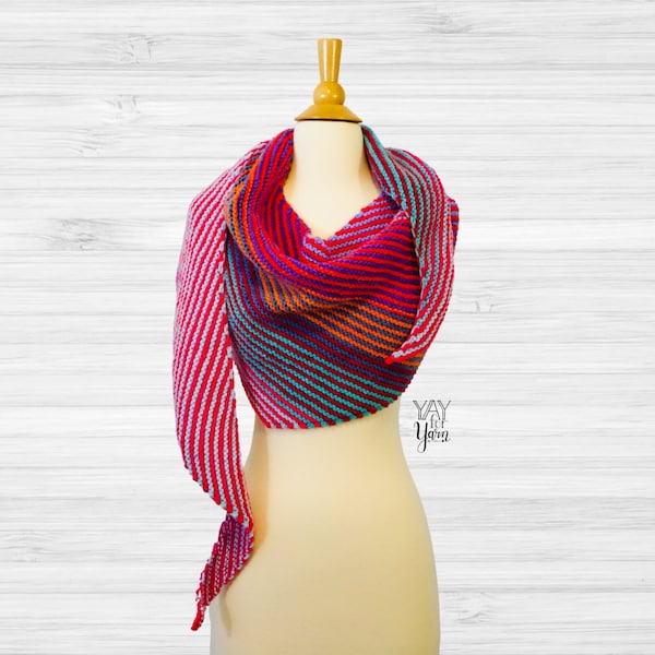 Cake Yarn Pattern, Gradient Yarn Knitting Pattern, Self Striping Yarn Pattern, Easy Knitting Pattern Scarf Shawl Gradient Ombre Yarn Pattern