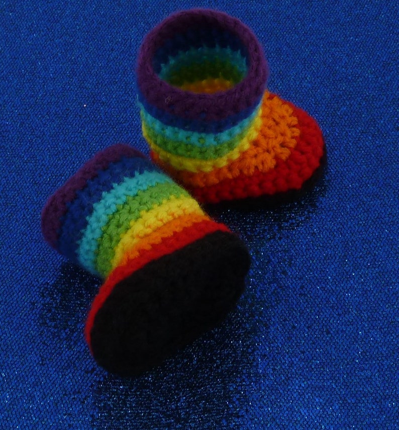 Rainbow Doll Boots Crochet Pattern, American Girl Doll Crochet Pattern, 18 inch Doll Shoes Crochet Pattern, Striped American Girl Doll Boots image 5