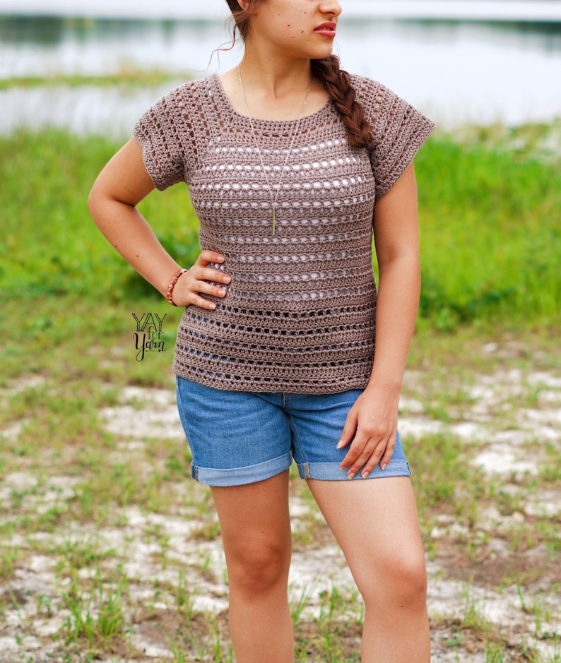 Crochet Summer Top Pattern, Plus Size Crochet Patterns, Crochet Top Pattern, Crochet Patterns for Women, Easy Crochet Patterns For Beginners image 1