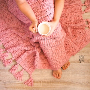 Modern Crochet Blanket Pattern, Crochet Afghan Pattern, Textured Crochet Blanket Pattern, Crochet Throw Pattern, Peaceful Moments Afghan