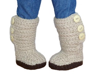 WZÓR NA SZYDEŁKO PDF - Mini Sweater Boots - Buty pasujące do lalki American Girl i innych podobnych lalek 18-calowych - Natychmiastowe pobranie