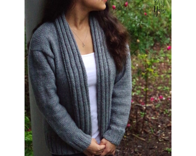 Simple Slouchy Sweater - PDF Cardigan Knitting Pattern & Video Tutorial