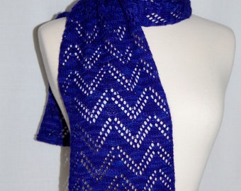 PDF KNITTING PATTERN - Double Chevron Lace Scarf - Written Pattern, Photo Tutorial & Chart - Instant Download