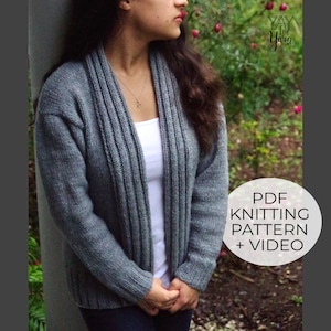Easy Cardigan Knitting Pattern, Plus Size Knitting Pattern, Women's Sweater Knitting Pattern, Beginner Knitting Pattern, Oversized Cardigan