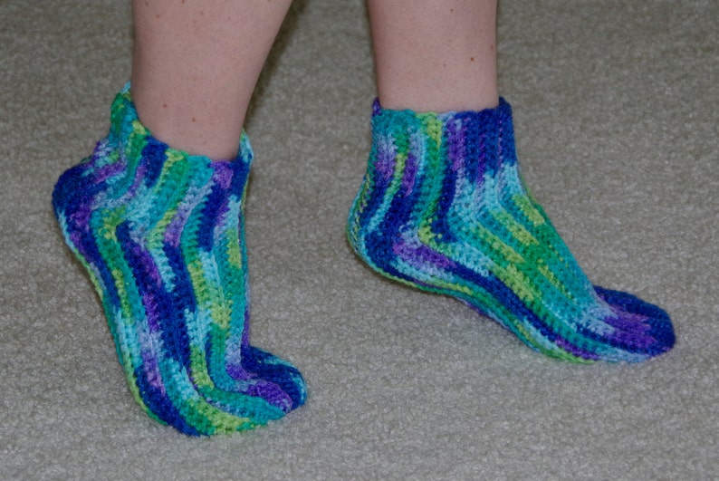 Easy Crochet Sock Pattern, Women's Socks Crochet Pattern, Crochet Slipper Pattern, Bed Socks Crochet Pattern, Stretchy Sleep Socks Pattern image 3