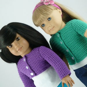 American Girl Doll Crochet Pattern, Crochet Doll Sweater Pattern, 18 inch Doll Crochet Patterns, Doll Cardigan Crochet Pattern, Doll Clothes