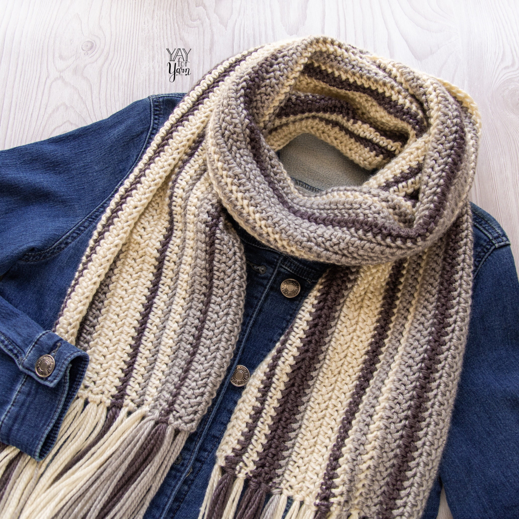 Crochet Scarf Pattern Herringbone Scarf Cozy Striped Scarf Etsy Nederland