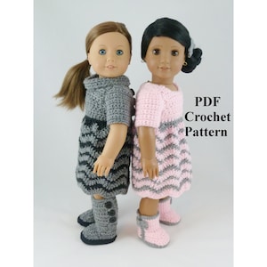 American Girl Doll Crochet Pattern, Crochet Doll Dress Pattern, Crochet Doll Clothes Pattern, American Girl Crochet Pattern for 18 inch Doll