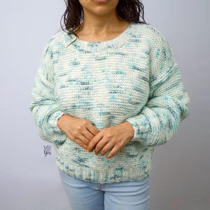 Knit Sweater Pattern, Easy Sweater Knitting Pattern, PDF Knitting Pattern Easy, Beginner Knit Sweater Pattern, Oversized Pullover Sweater