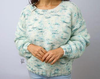 Knit Sweater Pattern, Easy Sweater Knitting Pattern, PDF Knitting Pattern Easy, Beginner Knit Sweater Pattern, Oversized Pullover Sweater