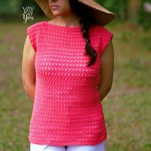 Crochet Tee Pattern, Crochet Summer Top Pattern, Crochet Top Pattern, Plus Size Crochet Pattern Crochet Blouse Pattern Crochet Shirt Pattern