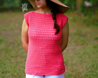 Crochet Tee Pattern, Crochet Summer Top Pattern, Crochet Top Pattern, Plus Size Crochet Pattern Crochet Blouse Pattern Crochet Shirt Pattern
