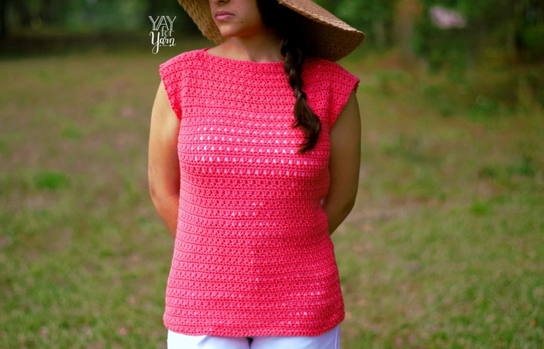 Crochet Top Pattern, Crochet Summer Top Pattern, Plus Size Crochet Patterns, Crochet Patterns for Women, Easy Crochet Pattern for Beginners image 2