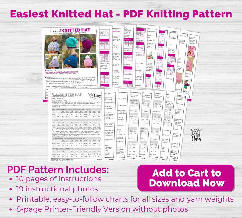 Garter Stitch Hat Pattern Garter Stitch Beanie Knitting - Etsy