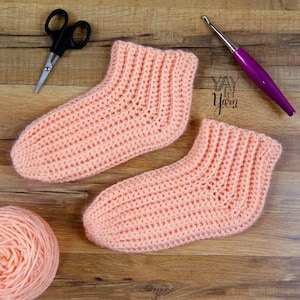 Easy Crochet Sock Pattern, Women's Socks Crochet Pattern, Crochet Slipper Pattern, Bed Socks Crochet Pattern, Stretchy Sleep Socks Pattern image 1