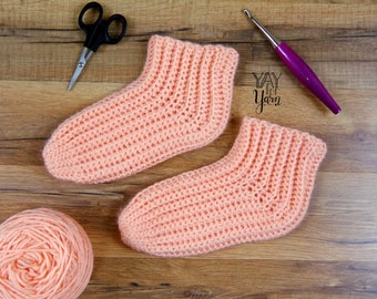 Easy Crochet Sock Pattern, Women's Socks Crochet Pattern, Crochet Slipper Pattern, Bed Socks Crochet Pattern, Stretchy Sleep Socks Pattern