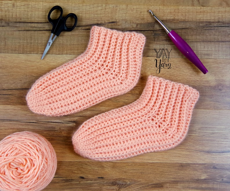 Easy Crochet Sock Pattern, Women's Socks Crochet Pattern, Crochet Slipper Pattern, Bed Socks Crochet Pattern, Stretchy Sleep Socks Pattern image 1