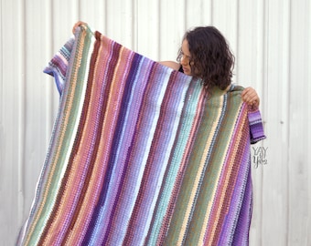 Brava Stripe Blanket - PDF Knitting Pattern & Video Tutorial