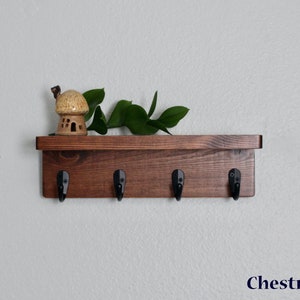 12" Slim Shelf with Hooks - Entry Key Hooks, Jewelry Hooks, Kitchen Mug Hooks, Coat Rack - Storage & Organize