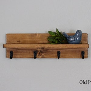 18&quot; Shelf with Hooks  - Coat Rack - Kitchen or Office Storage & Organization - Great Housewarming or Wedding Gift!