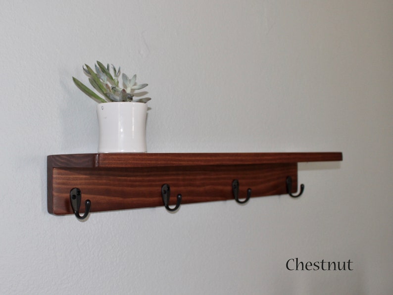 26 Slim Shelf With Hooks Kitchen Storage Mug Hooks Etsy