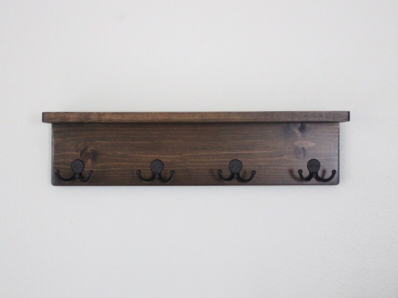 Entry Ledge with Double Hooks Tall Coat Rack Shelf with Etsy