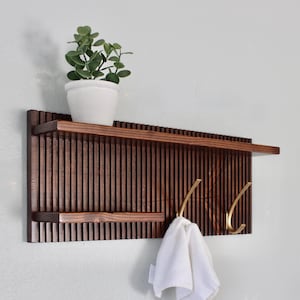 Modern Wall Mid Century Modern Style Wood Wall Shelf With