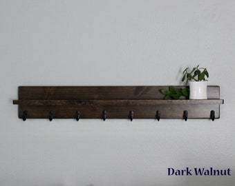 34" Shelf with Hooks  - Cute and Simple - Entry Organization - Coat Rack - Towel Hooks - Key Hooks