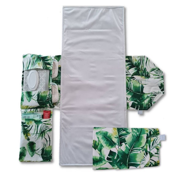 Green Leaf Nappy Change Mat Clutch With Wipes Pocket Nappy Etsy Australia