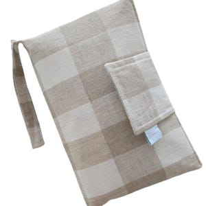 Cartera para pañales de cuadros vichy beige - Bolsa para pañales - Cartera para pañales - Monedero para pañales - Almacenamiento de pañales *hecho a pedido*