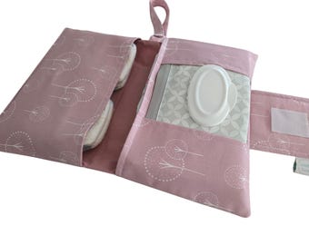 Monedero para pañales con diseño de árboles rosas - Bolsa para pañales - Cartera para pañales - Monedero para pañales - Almacenamiento de pañales