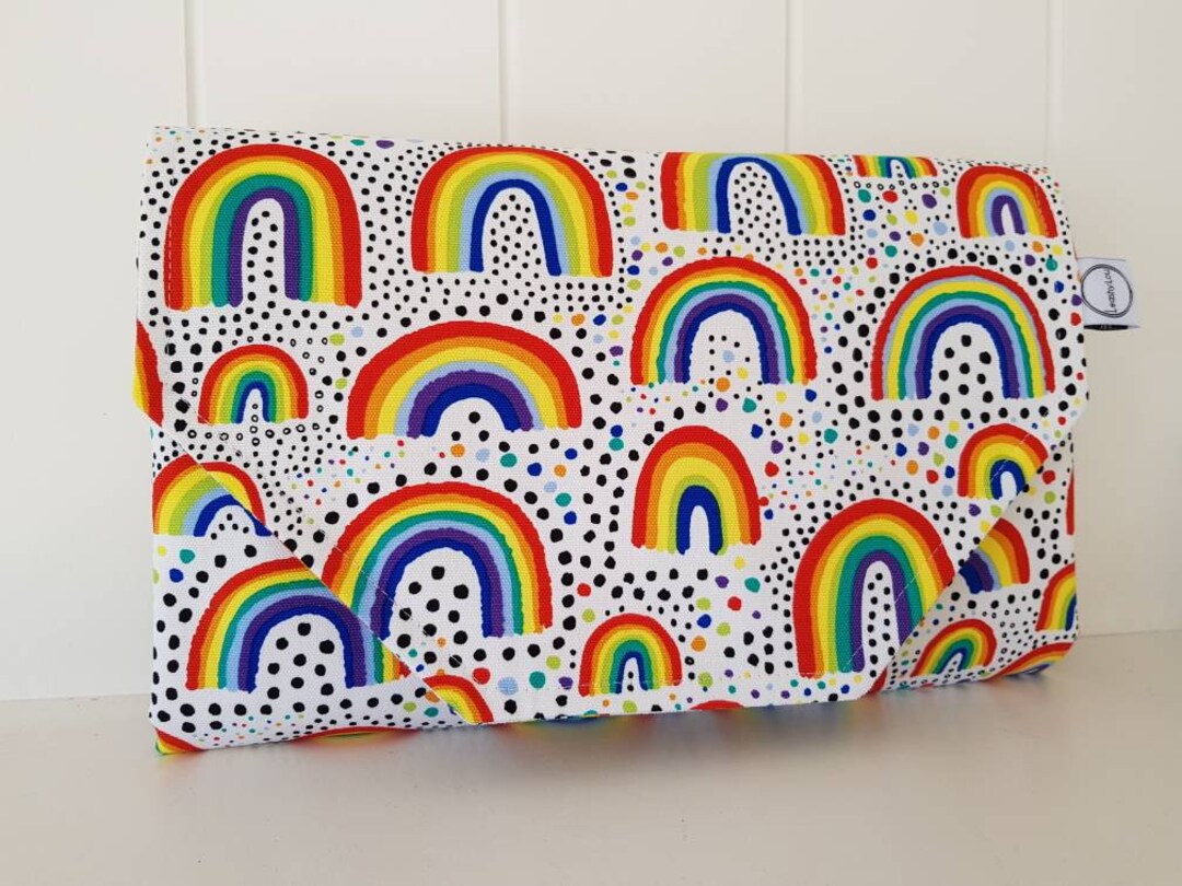 Rainbow Nappy Change Mat Clutch With Wipes Pocket Nappy Clutch Nappy