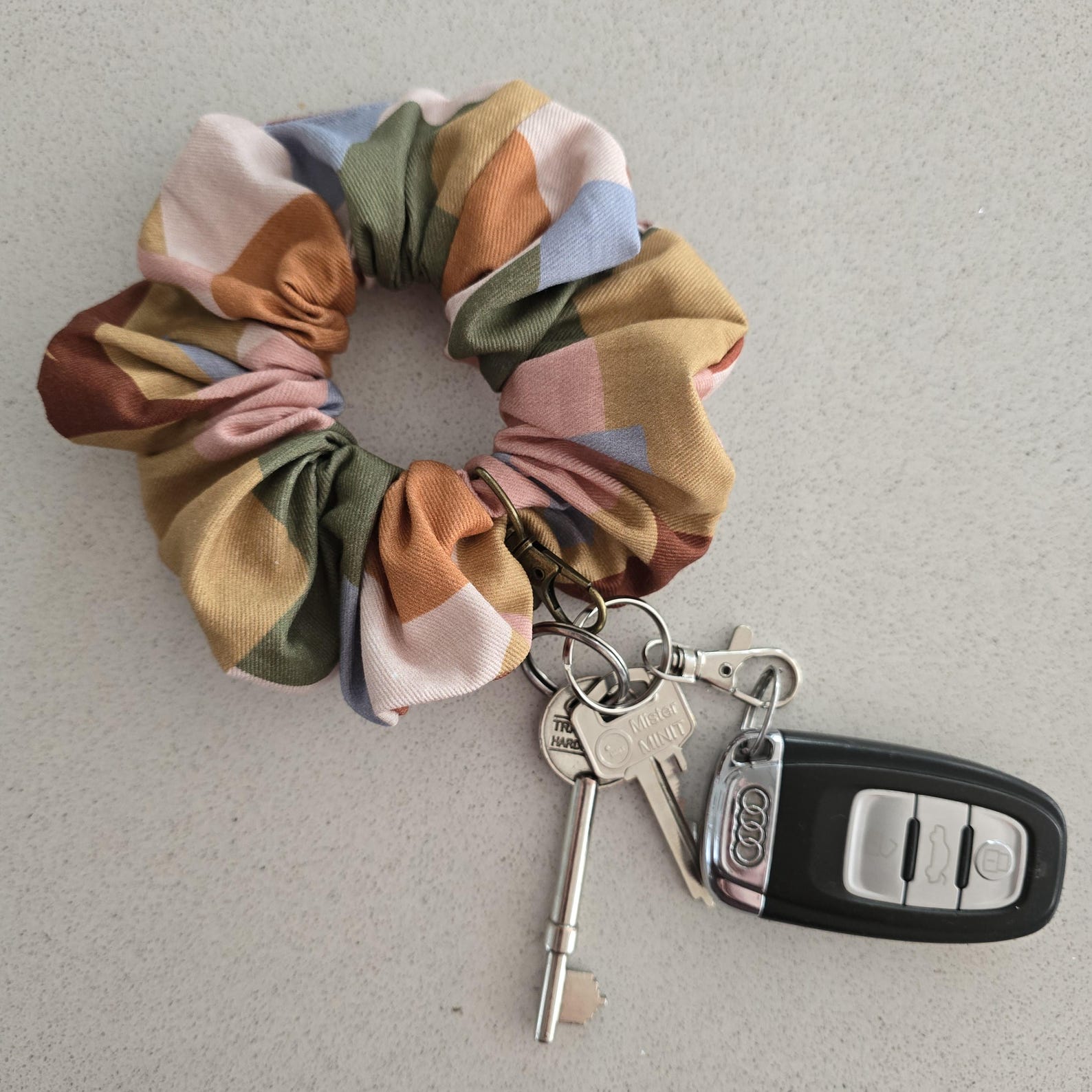 Tuscan Sun Scrunchie Wristlet Keyring - Scrunchie Key Fob - Scrunchie ...