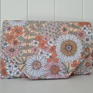 Retro Floral Nappy change mat clutch with Wipes pocket - Nappy - Nappy Clutch  - Diaper clutch - Nappy wallet - Change *MADE TO ORDER*