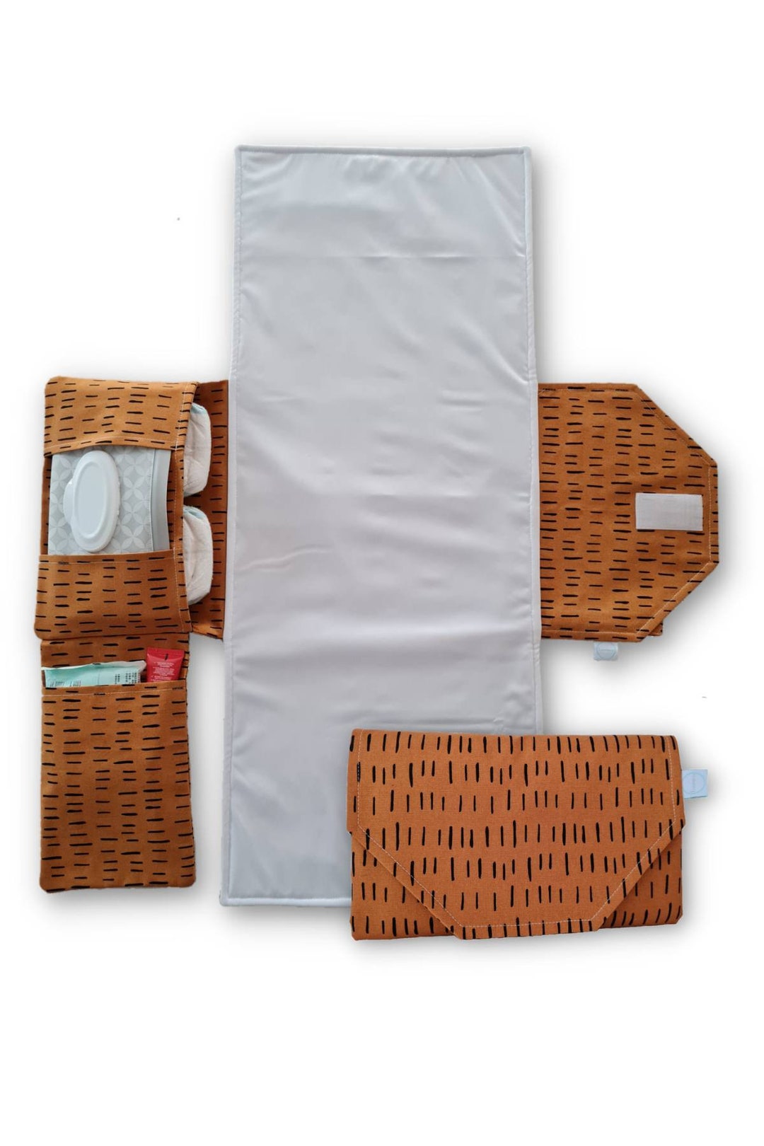 Mustard Dash Nappy Change Mat Clutch With Wipes Pocket Nappy Bag Nappy