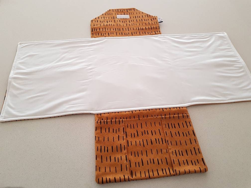 Mustard Dash Nappy Change Mat Clutch With Wipes Pocket Nappy Etsy