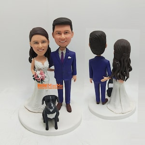 Custom Couple bobblehead Cake Topper, Wedding Bobblehead Topper, Personalized wedding Cake Topper figurine, bobblehead gifts for bride -K620