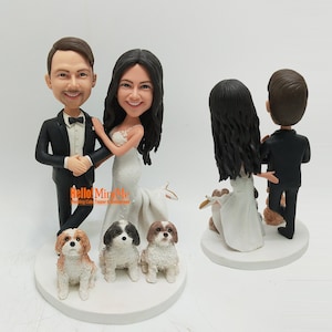 Adorno para tarta de boda personalizado: Pareja cabezona personalizada