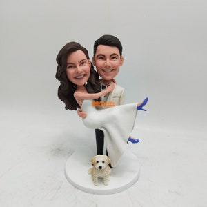 Custom Couple Bobblehead Wedding Cake Topper Figurine