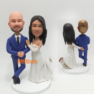 Personalized wedding bobblehead topper, custom cake topper figurine, wedding cake topper personalized, custom bobblehead gifts couple -K537B