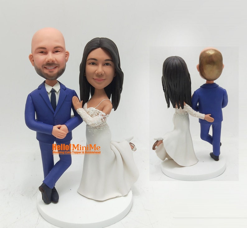 Custom cake topper wedding topper cake topper wedding bobble head custom bobblehead cake topper wedding cake topper CT K537B image 1